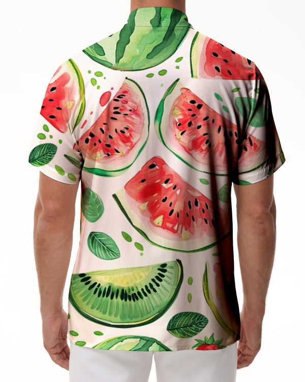 
Watercolor Fruit Watermelon Slice Shirt Hawaiian Casual Short Sleeve Shirt Pattern Button Shirt Short Sleeve
                