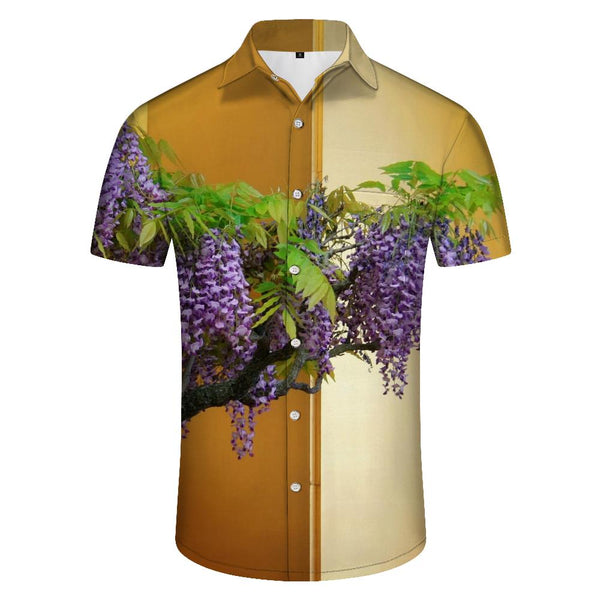 
Wisteria Flower Purple Pattern Men's Short Sleeve Shirt Fashion Hawaiian Shirt Summer Casual Tops
                
