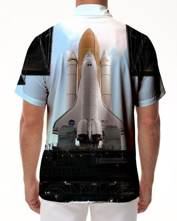 
Airplane American Launch Summer Casual Men's Shirt Button-Down Shirt Short Sleeve Tops Suitable for Beach Travel Office
                