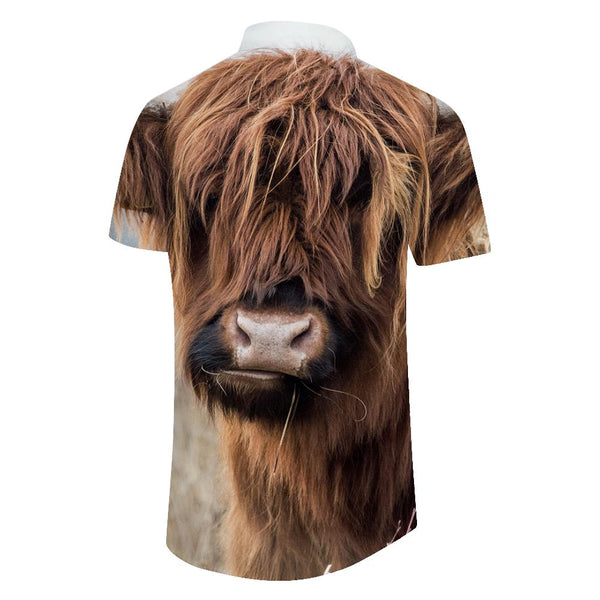 
Brown Yellow Ox Fun Holiday Men's Casual Beach Shirt Hawaiian Shirt Lapel Shirt Fashion Short Sleeve Street Short Sleeve Shirt Print
                