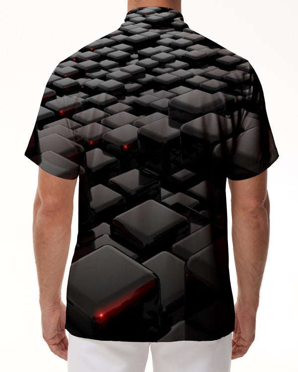 
Keyboard Black Teen Everyday Tropical Hawaiian Abstract Geometric Print Beachwear Short Sleeve Shirt Button Clothes
                