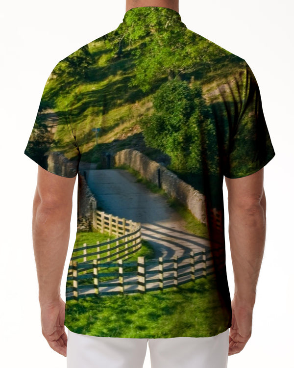 
Hawaiian Shirt Polyester Men's Button-Up Shirt Short Sleeve Loose Clothing Camping Fun Summer Top Shirt Casual
                