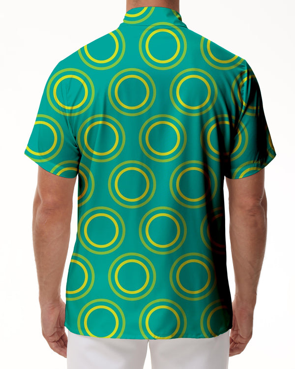 
Fun tropical style men's green ring print shirt 3d digital print shirt
                