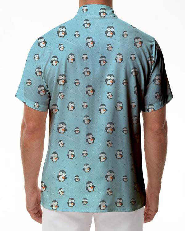 
Cartoon Funny Penguin Hawaiian Shirt Men's Casual Short Sleeve Button Summer Tops
                