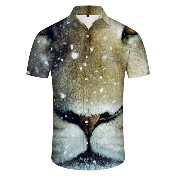 
Snowflake Animal Casual Men's Shirt Short Sleeve Pocket Pocket Hawaiian Shirt Holiday
                