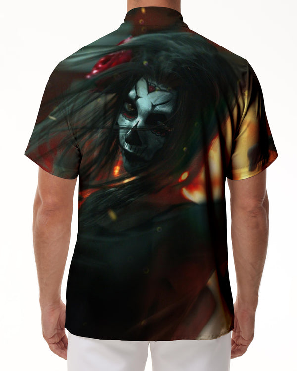 
Death Devil Grim Reaper Shirt Men's Simple Everyday Casual Style Hawaiian Shirt Casual Short Sleeve Button
                