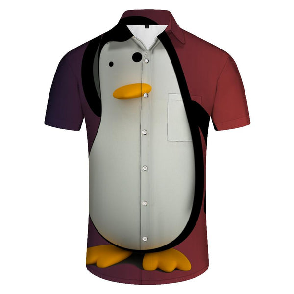 
Penguin Mens Hawaiian Shirt Button Down Shirt Short Sleeve Casual Hawaiian Beach Shirt Cute
                