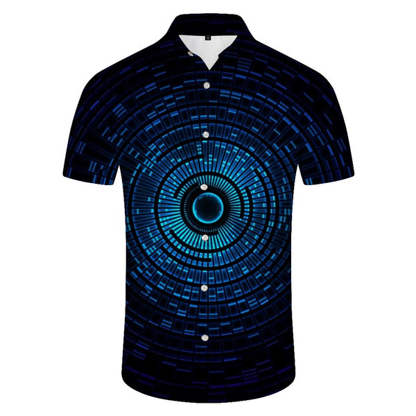 
Simple summer 3D creative technology digital pattern lapel unique print shirt short sleeves suitable for daily street fishing seaside sunset
                