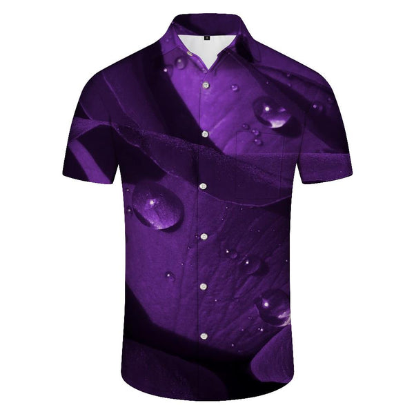 
Purple Rose Fashion Trend Men's Hawaiian Shirt Comfortable Fashion Short Sleeve Outdoor Fishing Shirt Purple Flowers
                