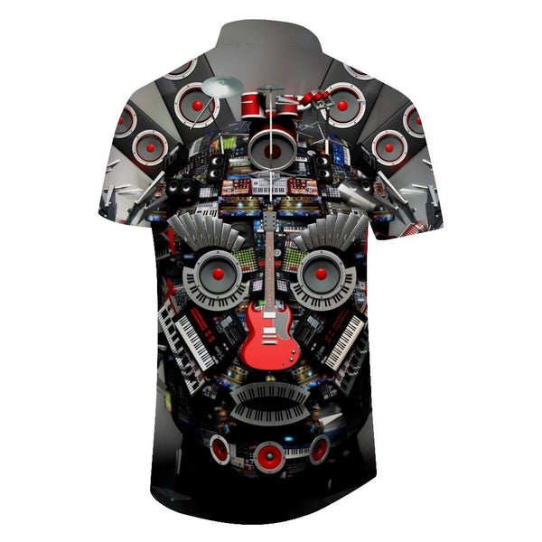 
Lapel music abstract geometric head short-sleeved shirt daily top shirt fashion summer men's short-sleeved shirt daily travel
                