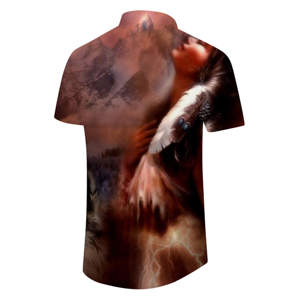 
Vintage elegant art painting men's Hawaiian shirt casual button down short sleeve top summer short sleeve
                