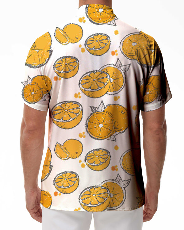 
Mens Hawaiian Shirt Cute Orange Beach Summer Cuban Shirt Summer Short Sleeve Button Shirt
                