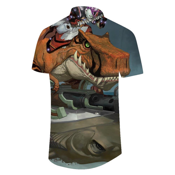 
3D Printed Button Beach Casual Shirt Hawaiian Shirt Tyrannosaurus Rex Dinosaur Men's Loose Short Sleeve Shirt
                