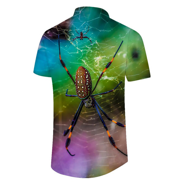 
Hawaiian Shirt Men's Short Sleeve Button Shirt Venomous Spider Hunting Web Casual Beach Shirt Short Sleeve
                
