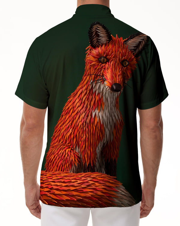 
Sunset Maple Fox Short Sleeve Shirt Comfortable Breathable Retro Style Short Sleeve Shirt Men's Summer Short Sleeve Button Casual Beach Shirt Short Sleeve
                