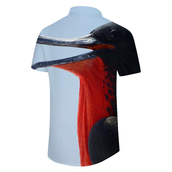 
Art Bird Red Men's Hawaiian Shirt Casual Short Sleeve Button Seaside Beach Clothing
                