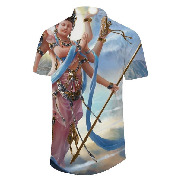 
Colorful Guanyin Bodhisattva 3d Printed Pattern Men's Hawaiian Shirt Beach Casual Short Sleeve Button Shirt
                