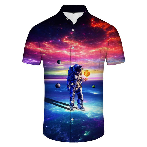
Galaxy Astronaut Astronaut Casual Button Hawaiian Shirt Men's Art Fashion Design Short Sleeve
                