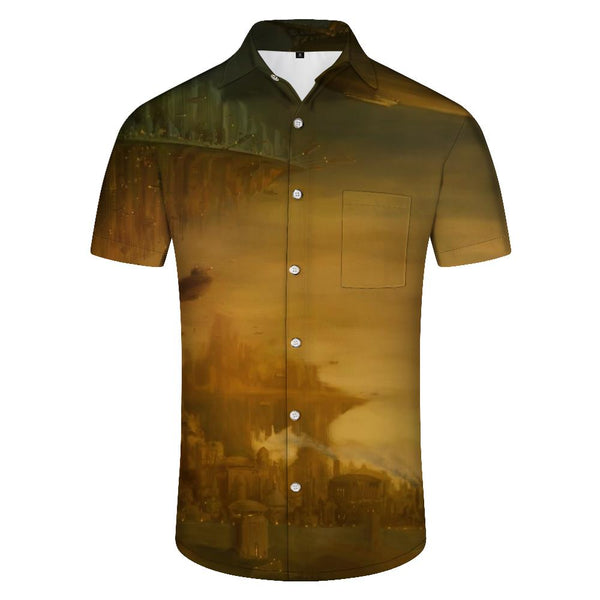 
Button short sleeve men's casual shirt tropical Hawaiian breathable shirt fashionable summer essential
                