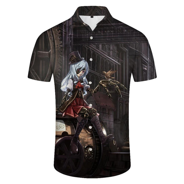 
Retro Anime Style Hawaiian Shirt Men's Summer Casual Style Short Sleeve Fashion Loose Shirt Short Sleeve
                