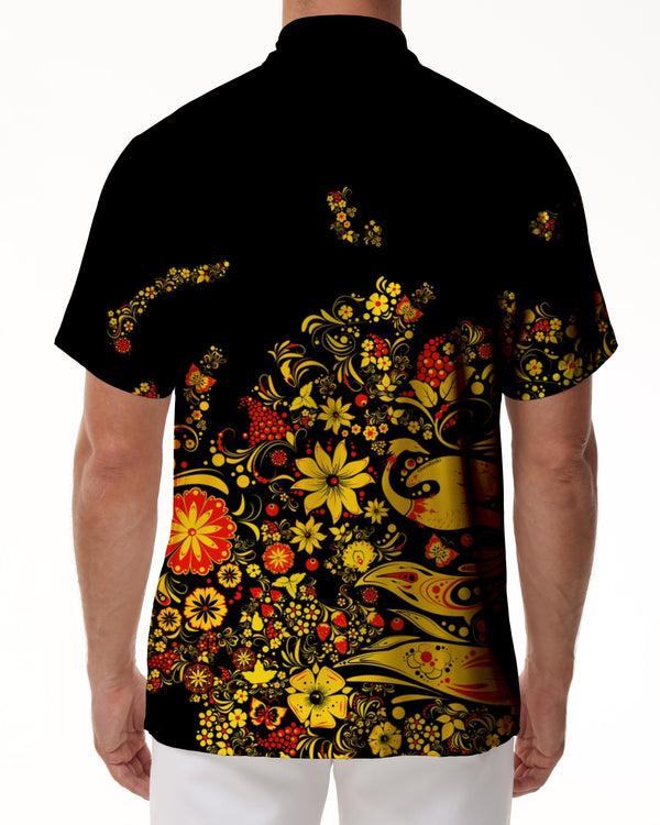 
Street Fashion Men's Casual Retro Trend Comfort Loose Hawaiian Button Pocket Lapel Ocean Seaside Short Sleeve Shirt Beach
                