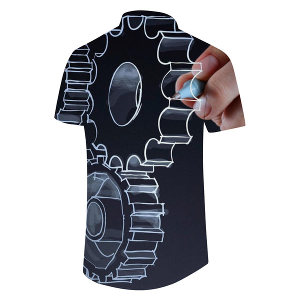 
Steampunk Gear Retro Summer Men's Shirt Casual Street Short Sleeve Slim Fit Top Short Sleeve Fun
                