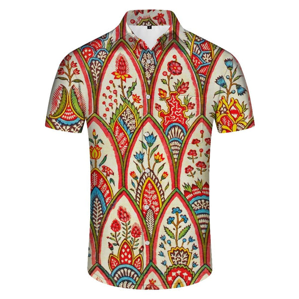 
Vacation shirt short sleeve button fashion style beach summer seasons shirt men's casual tropical style Hawaiian button-down shirt
                