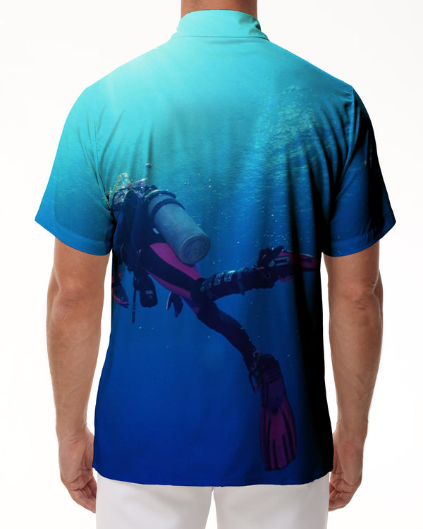 
Hawaii diving sea comfortable breathable short-sleeved shirt printed top beachwear summer fashion shirt 3d digital printing
                