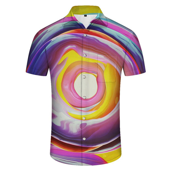
Artistic color 3d digital printing men's casual short sleeve Hawaiian shirt neon rainbow beach shirt casual fashion shirt tops
                