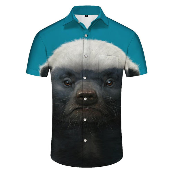 
Mutant Animal Retro Short Sleeve Shirt Tops Casual Hawaiian Clothing Men's Loose Breathable
                