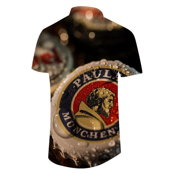 
Men's Oktoberfest Shirt Bavarian Beer Bubble Print Drinking Shirt Oktoberfest Top Casual Short Sleeve Button Beach Shirt
                