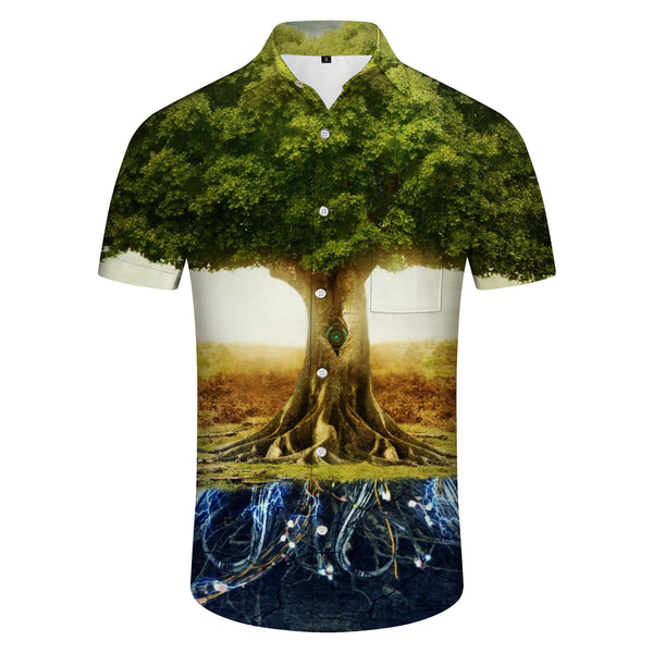 
Forest Scenery Summer Casual 3D Printed Lapel Button Shirt Street Fashion Men's Wear
                