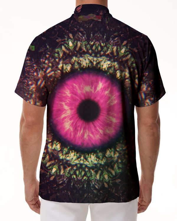 
Men's purple pupil ancient beast fashion Hawaiian shirt leisure 3D printed shirt summer loose short-sleeved top trend lapel button beach shirt purple
                