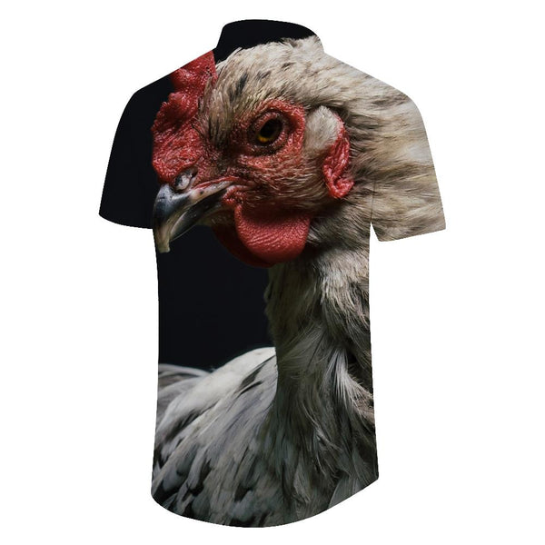 
Rooster men's printed beach shirt casual Hawaiian Harajuku summer vacation shirt beach
                