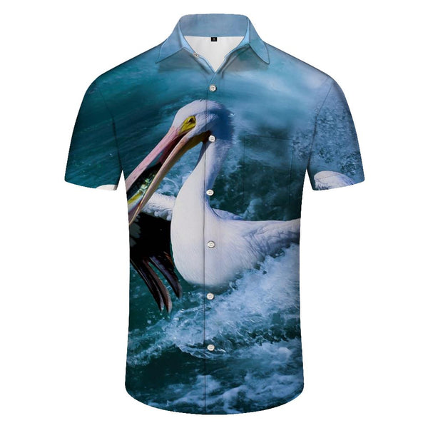 
pelican bird blues EAS available me NS Hawaiian shirt short sleeves button down summer beach casual shirts
                