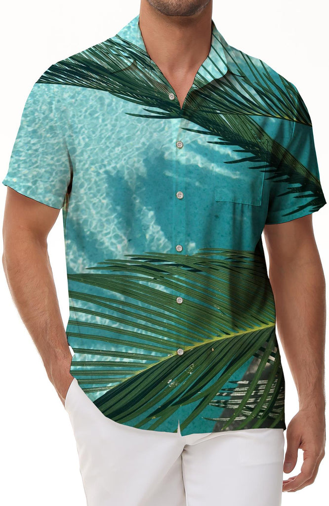 Tropical Floral Print Casual Button Down Shirt Mens Hawaiian Shirt Loose Short Sleeve Summer Beach
