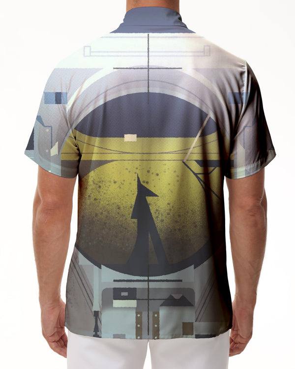 
Space Station Men's Casual Daily Travel Short Sleeve Shirt Signal Tower Hawaiian Button Lapel Short Sleeve Button Shirt Pattern Printing Comfortable Fabric
                