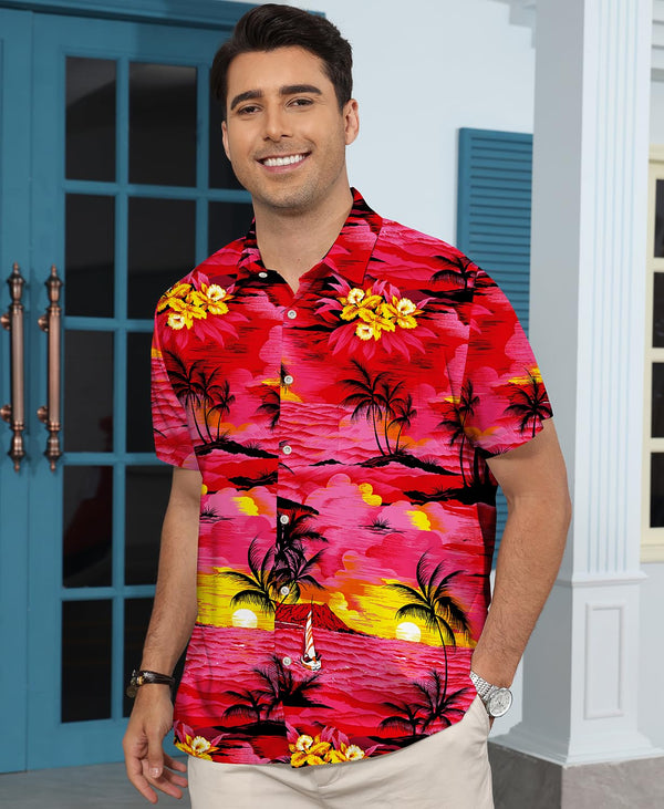 
Hawaiian Shit for Men Beach Summer Mens Buton Down Short Sleeve Shit Tropical Vacation Casual Clothes
                