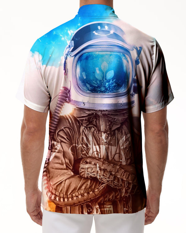 
Men's casual fashion astronaut Hawaiian shirt space button down Hawaiian shirt short sleeve
                