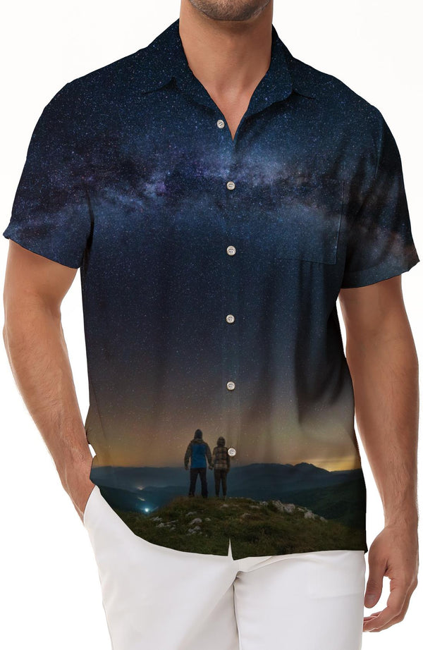 
Sky Astronomy Galaxy Astronomy Hawaii Men's Shirt Short Sleeve Button Shirt Four Seasons Beach Clothing
                
