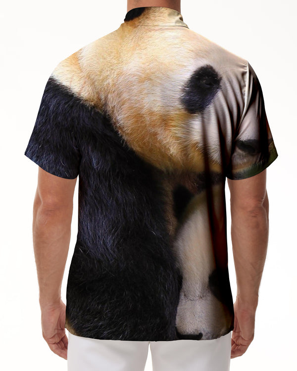 
Summer Men's Panda 3D Printed Short Sleeve Fashion Short Sleeve Hawaiian Button Pocket Style Casual
                