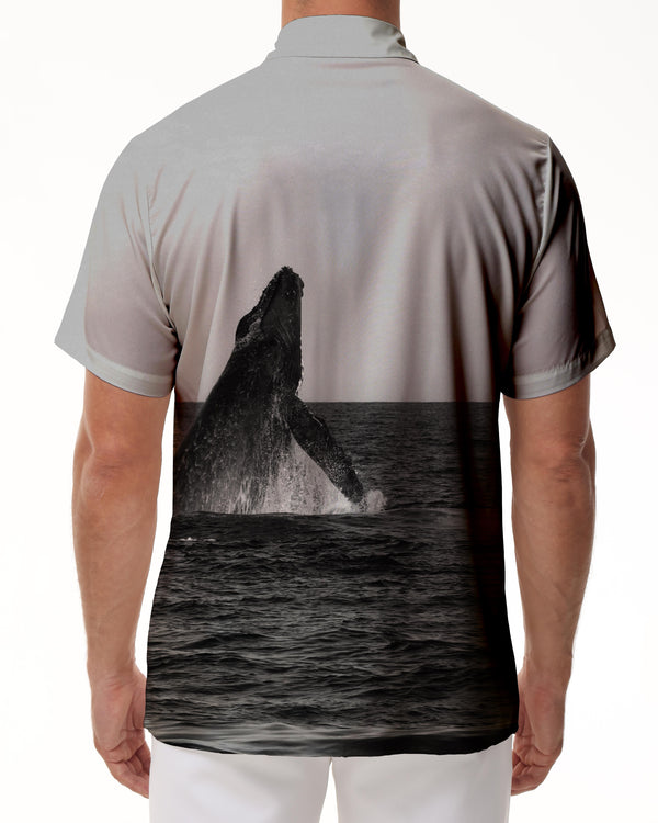
Ocean Men's Whale Print Short Sleeve Hawaiian Fashion Casual Button-Down Short Sleeve Hawaiian Shirt
                