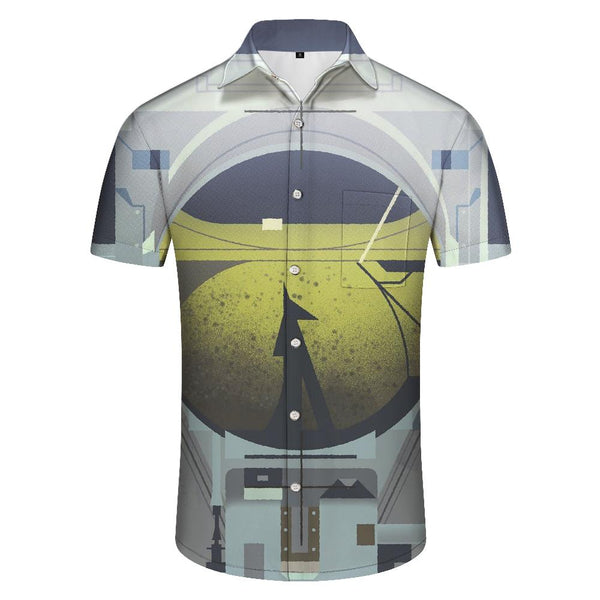 
Space Station Men's Casual Daily Travel Short Sleeve Shirt Signal Tower Hawaiian Button Lapel Short Sleeve Button Shirt Pattern Printing Comfortable Fabric
                