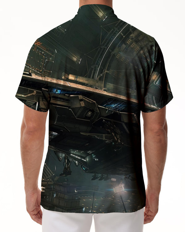 
Hawaiian Alien Airplane Men's Casual Shirt Short Sleeve Regular Fit Fashion Camping Sea Shirt Beach Clothing
                