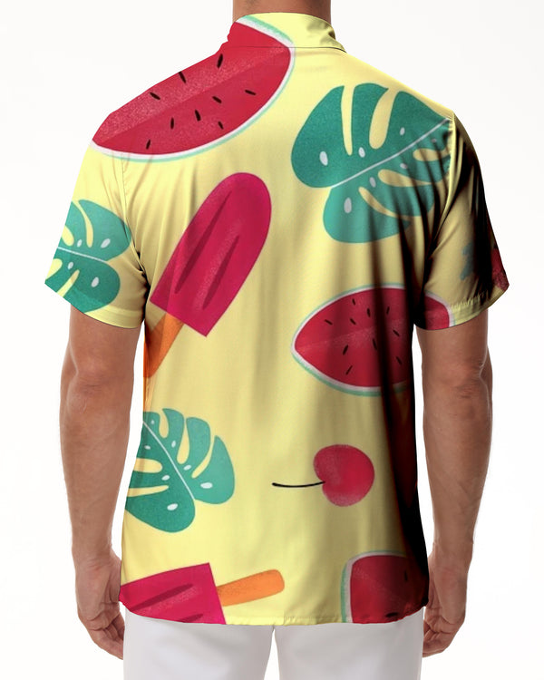 
Summer Fashion Fruit Pattern Hawaiian Shirt Tropical Summer Beach Camping Collar Shirt Casual Simple Outdoor Travel Walking Men's Short Sleeve
                
