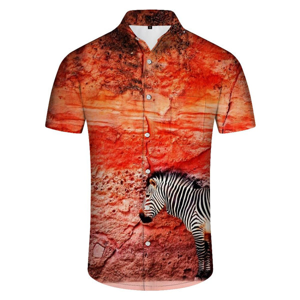 
Animal Zebra 3D Printed Streetwear Men Fashion Cool Lapel Stonewall Four Seasons Tops
                