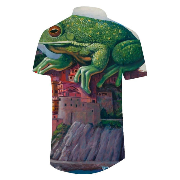 
Violent Giant Frog Digital Print Pattern Hawaiian Button Shirt Short Sleeve Men's Casual Fashion Beach Shirt Vintage
                