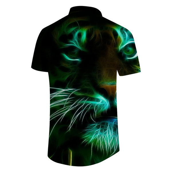 
Angry Tiger Casual Short Sleeve Lapel Shirt Short Sleeve Men's Breathable Slim Fit Top Hawaii Hot Sale Clothing
                