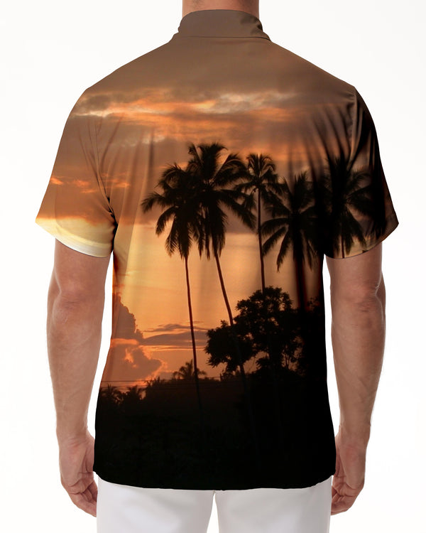 
Coconut sunset tree Hawaiian shirt men's lapel casual beach style shirt short sleeve casual fashion tropical shirt button vacation seaside beach shirt style
                