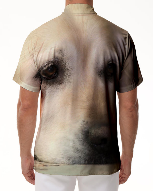 
Worried Golden Retriever Men's Fashion Casual Loose Hawaiian Shirt Short Sleeve Holiday Casual Tops
                